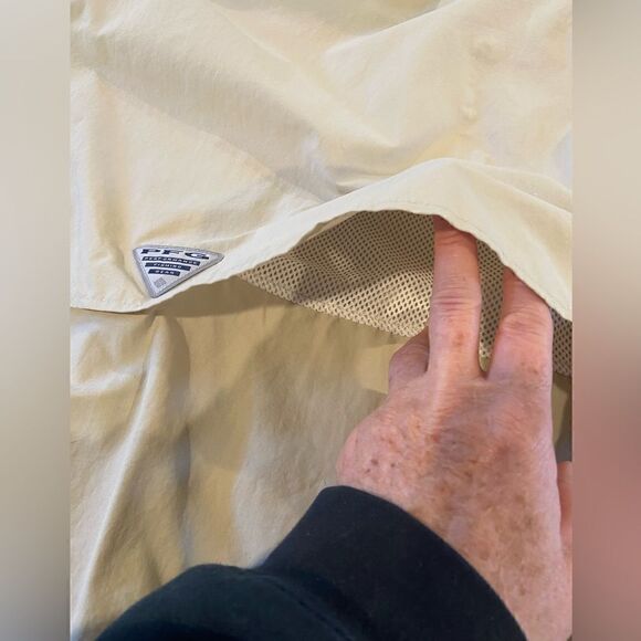 Columbia Mens Button Down Shirt 2XL PFG Fishing Vented Caped Nylon Short Sleeve - Picture 7 of 11